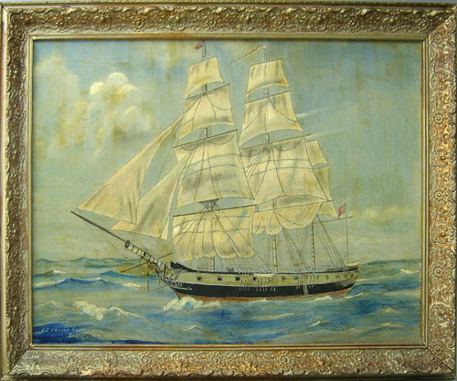 Appraisal: George Didusch oil on board ship portrait of the U