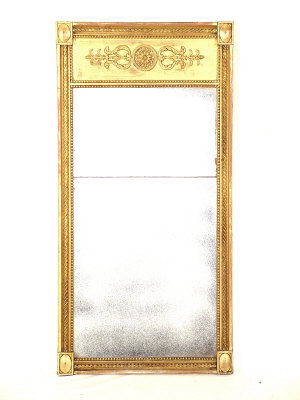 Appraisal: A Regency giltwood pier mirror circa the two rectangular plates