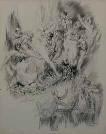 Appraisal: Norman Lindsay - Good Fellows pen and ink signed 'NORMAN