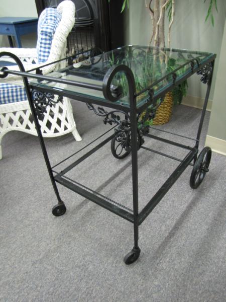 Appraisal: Wrought Iron Tea Cart