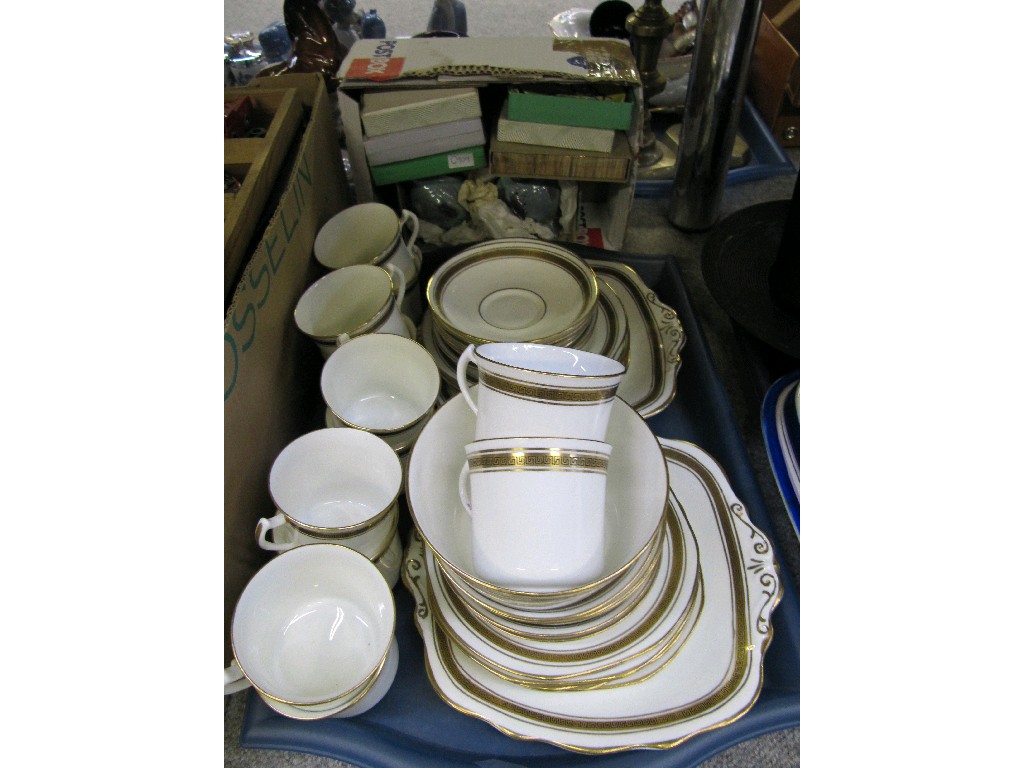 Appraisal: Tray lot of teawares and a box of small dishes