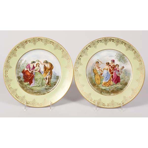 Appraisal: Pair Vienna style porcelain plates with mythological scenes in neoclassical