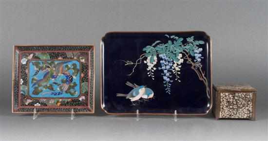 Appraisal: Japanese cloisonne enamel vanity tray similar Chinese vanity tray and