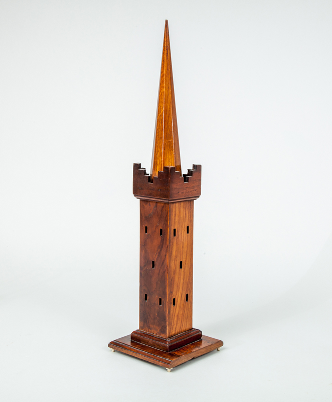 Appraisal: OAK MODEL OF A TOWER WITH SPIRE in Property from