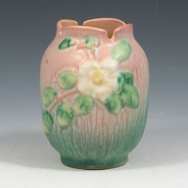 Appraisal: Roseville White Rose - Cabinet Vase - Mint Roseville White