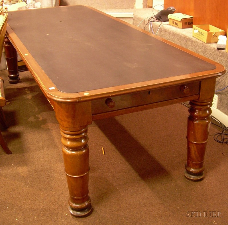 Appraisal: Large Empire Mahogany Library Conference Table stenciled manufacturer label Stephen