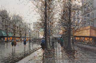 Appraisal: Painting Eugene Galien Eugene Galien-Laloue French - Parisian Street Scene