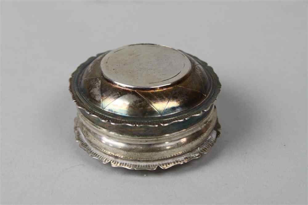 Appraisal: NICHOLAS ROOSEVELT SILVER PILL BOX NEW YORK CIRCA engraved design