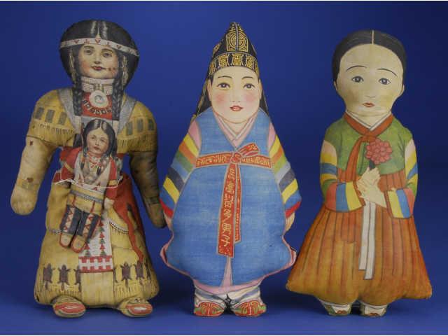 Appraisal: Lot Printed Cloth Dolls America ca cloth dolls made from