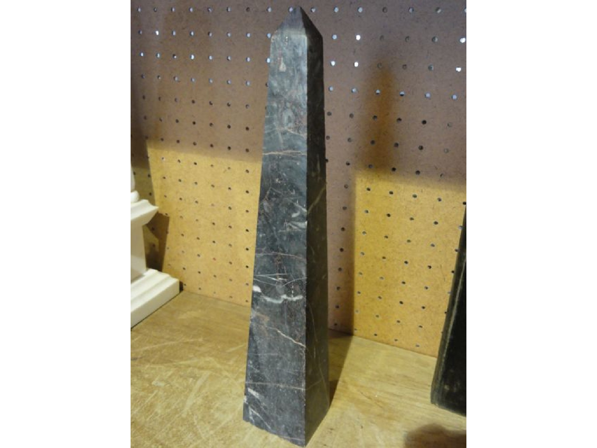 Appraisal: A worked black marble Grand Tour obelisk cm tall approx