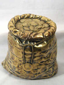 Appraisal: Russian Interest A fine bronze money bag Russian tobacco box