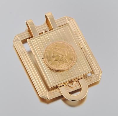 Appraisal: A k Gold and Gold Coin Money Clip k yellow