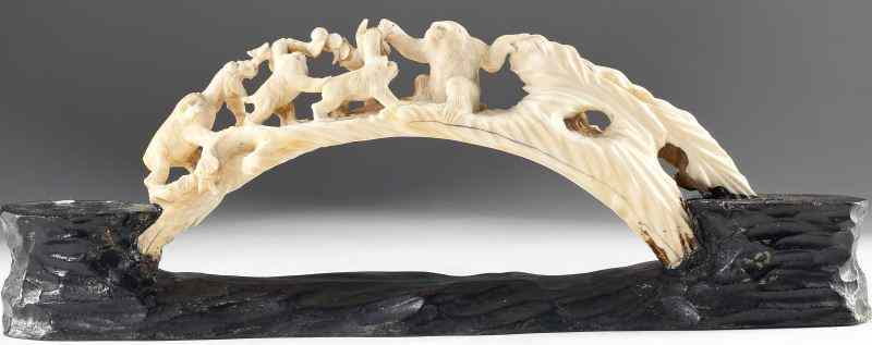 Appraisal: Japanese Carved Ivory Tusksigned with two characters on underside the