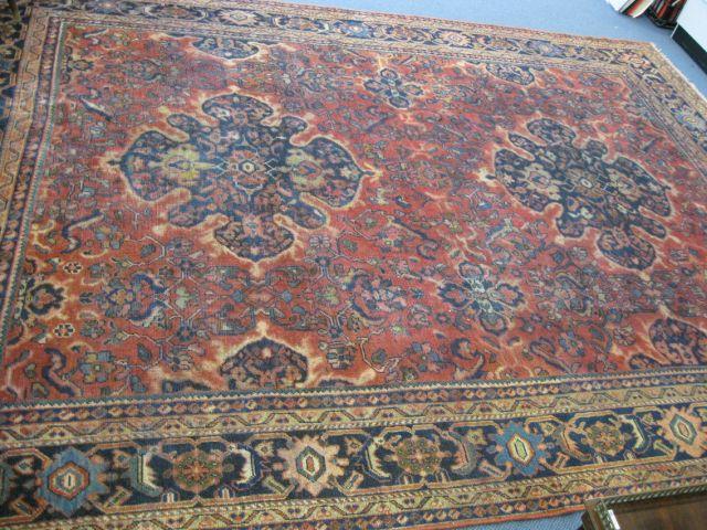 Appraisal: Hamadan Persian Handmade Room Size Rug double medallion stylized floral