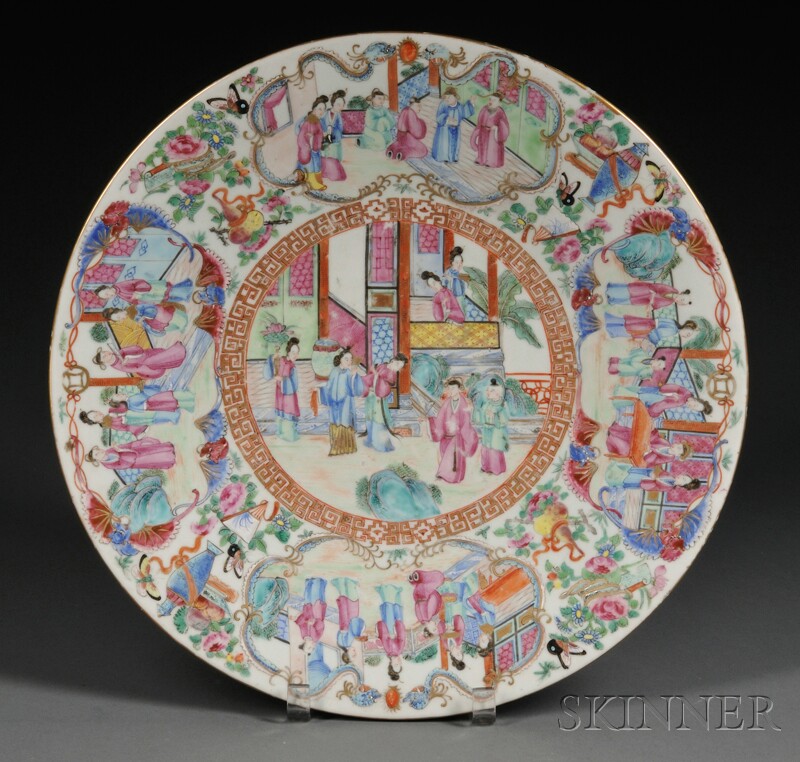 Appraisal: Mandarin-decorated Porcelain Charger China early to mid- th century chip