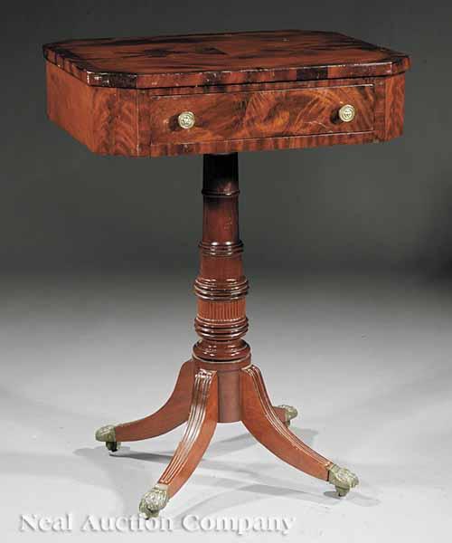 Appraisal: An American Classical Carved Mahogany Work Table early th c