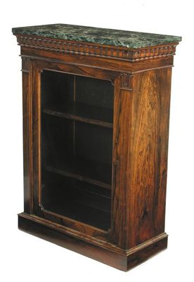 Appraisal: A George IV rosewood side cabinet the later marble top