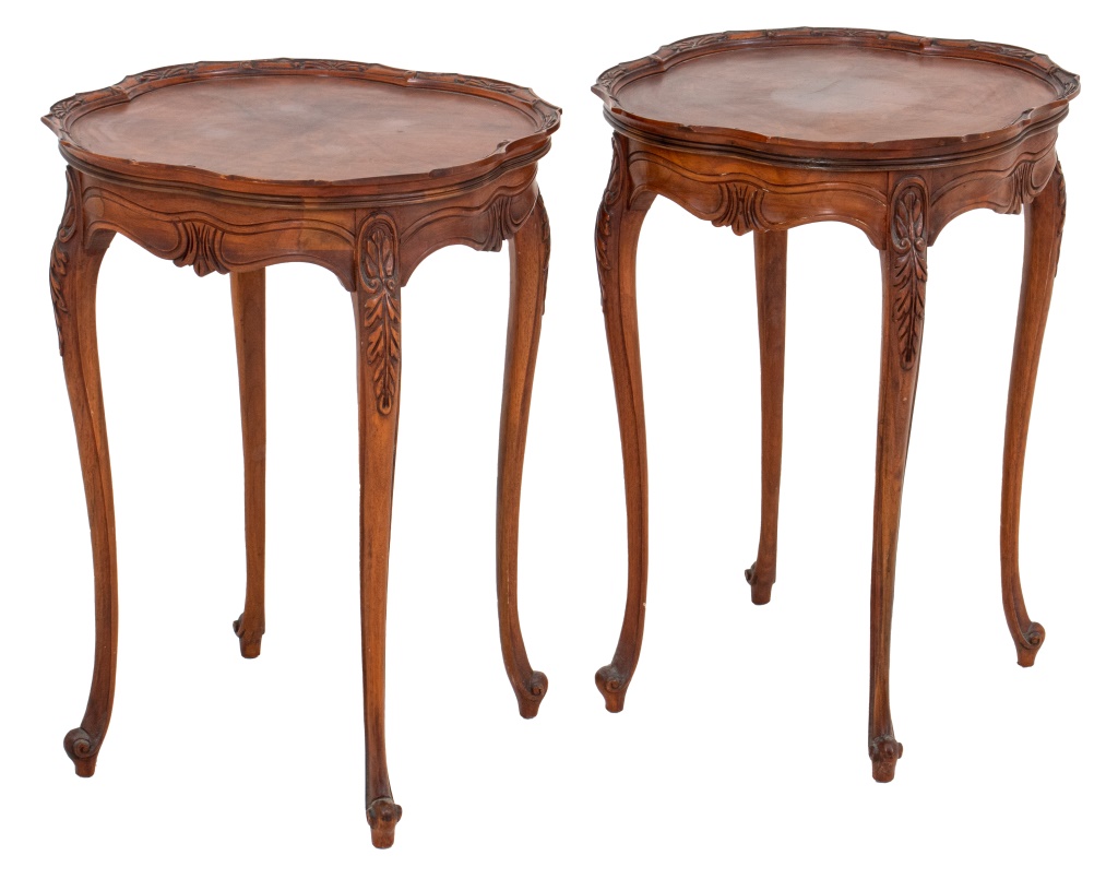 Appraisal: LOUIS XV STYLE OCCASIONAL TABLES PAIR Pair of Louis XV