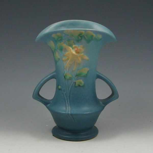 Appraisal: Roseville Columbine '' Vase blue marked Roseville USA - ''h