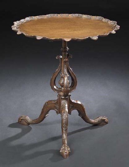 Appraisal: George III-Style Mahogany Tripod Table mid- th century the shaped