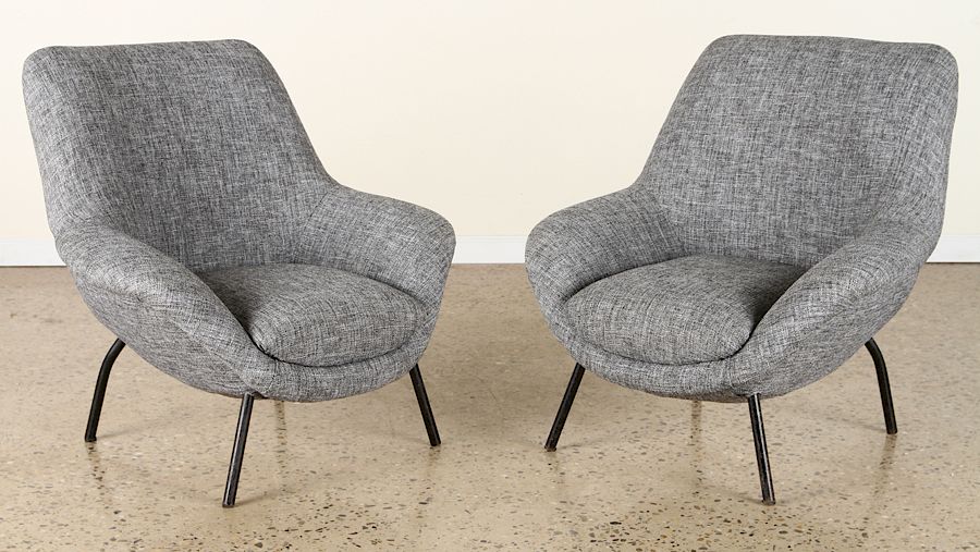 Appraisal: PAIR MID CENTURY MODERN ITALIAN CLUB CHAIRS A pair of