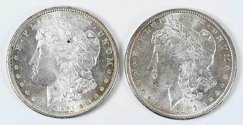 Appraisal: Pair High Grade -S Morgan Dollars issued by San Francisco