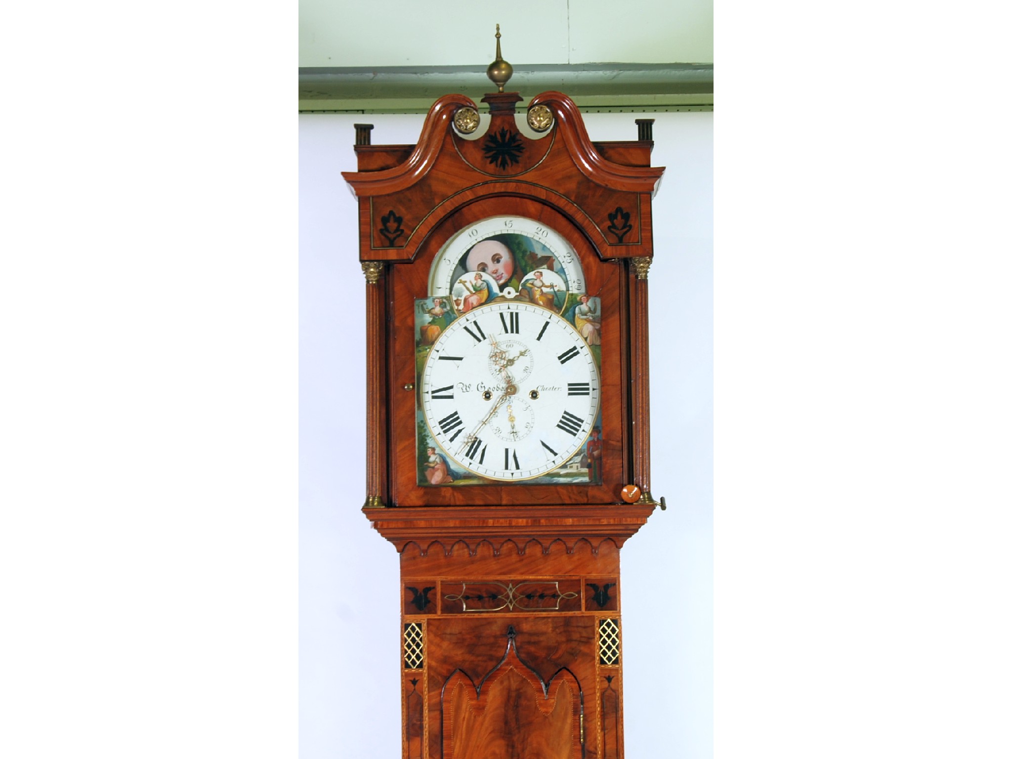 Appraisal: AN ATTRACTIVE GEORGE III LONGCASE CLOCK the eight day movement