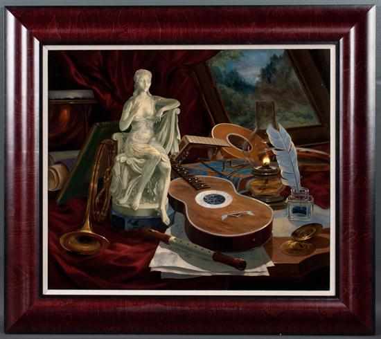 Appraisal: Gyula Boros Hungarian b Musical Instruments oil on board signed