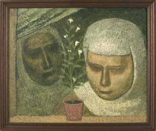 Appraisal: Nuri Iyem Turkish - oil on board of two women