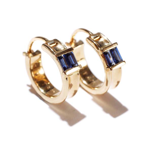 Appraisal: Tiffany Co K Yellow Gold and Sapphire Earrings