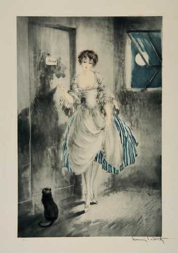 Appraisal: LOUIS ICART Pierette au Clair de la Lune Color etching