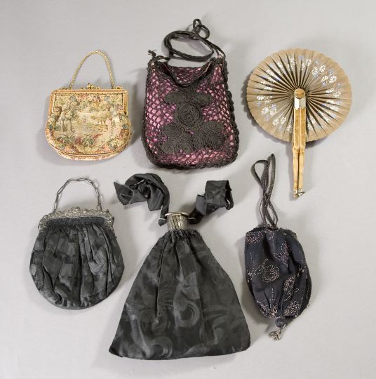 Appraisal: Interesting Six-Piece Collection of Period Ladies Bags and Fans fourth