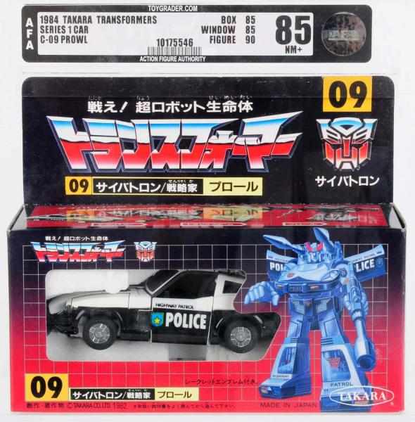 Appraisal: Transformers Prowl AFA Takara Japanese boxed toy in incredible sealed