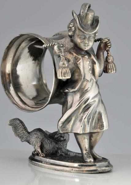 Appraisal: Girl Balances Napkin Holder Figural Napkin Ring Girl balances napkin