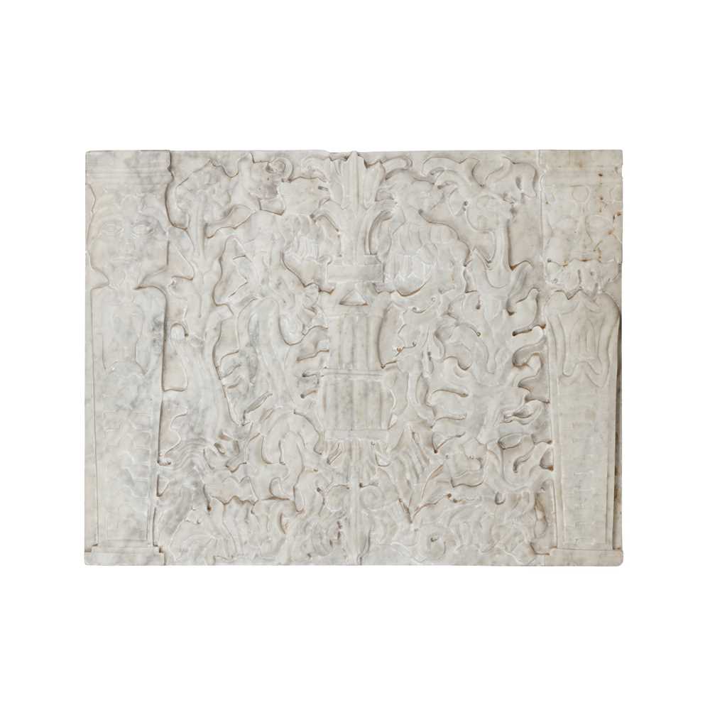 Appraisal: WHITE MARBLE CARVED RELIEF PANEL IN THE MANNERIST STYLE MODERN