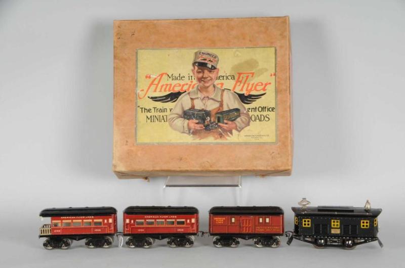 Appraisal: American Flyer No O-Gauge Passenger Set Description Pre-war Includes original