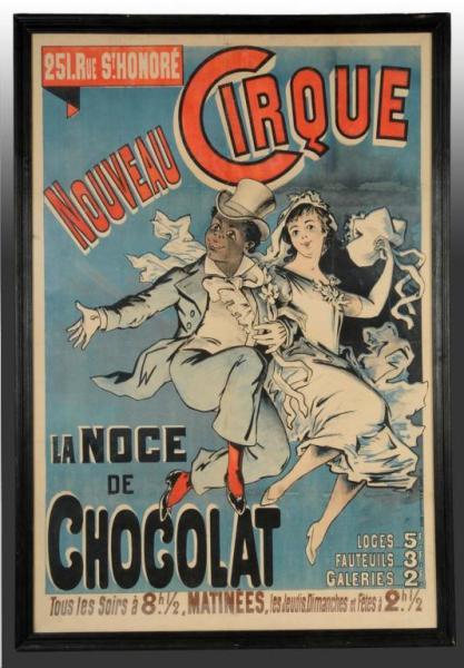 Appraisal: Paper French Nouveau Cirque Poster Description Framed under glass Depicts