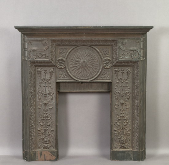 Appraisal: French Third Republic Cast-Iron Fireplace Surround late th century in