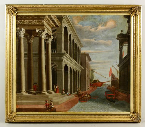 Appraisal: - th th C Venice Canal Scene O C Late