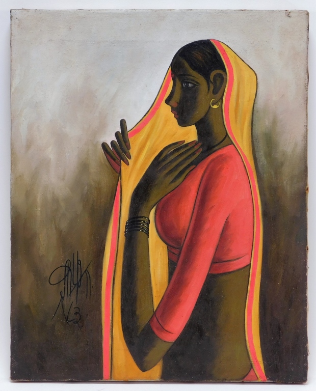 Appraisal: B PRABHA O C PORTRAIT PAINTING OF A YOUNG WOMAN