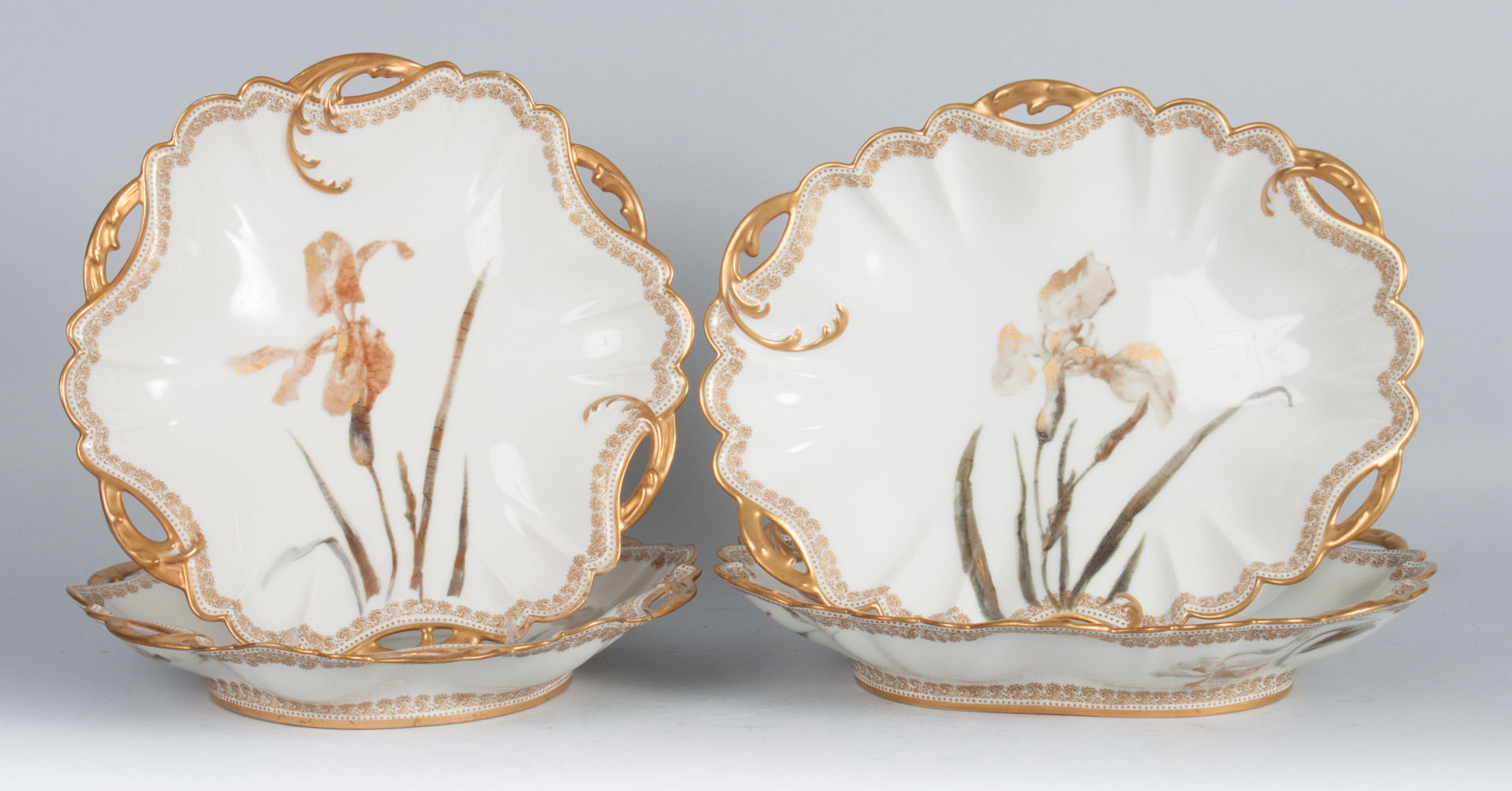 Appraisal: Two pairs of Limoges porcelain serving bowls late th century