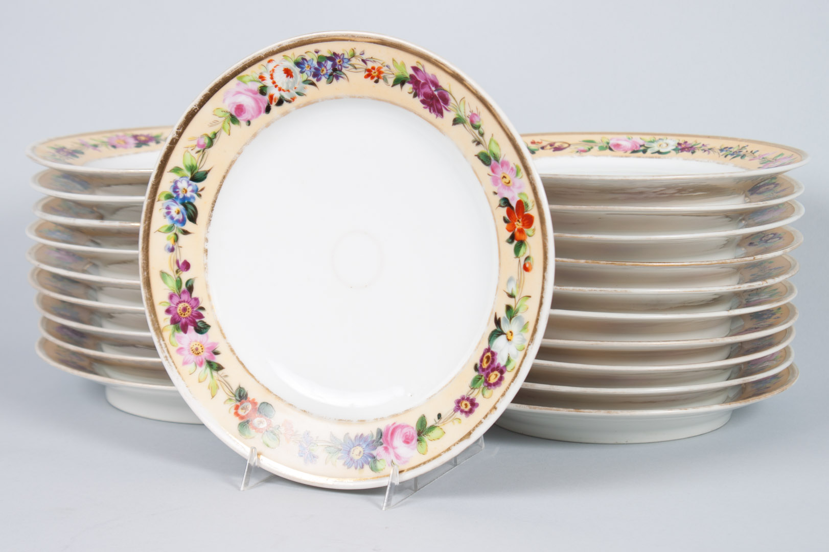 Appraisal: Porcelain de Paris plates circa - floral banded luncheon and