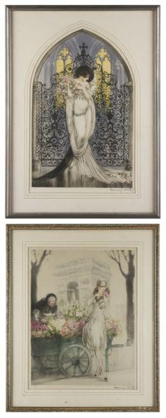 Appraisal: Louis Icart Fr - Two Etchings Paris with copyrights both