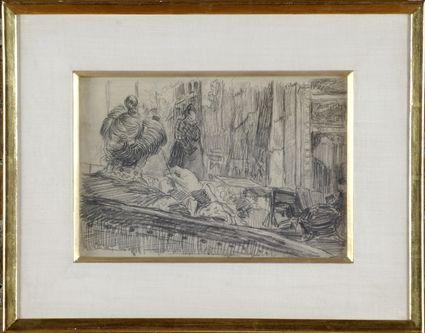 Appraisal: Charles-Georges Dufresne - Loge de Theatre Pencil on paper signed