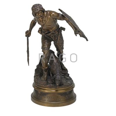 Appraisal: EMILE CORIOLAN HIPPOLYTE GUILLEMIN French - Bronze sculpture Chien de