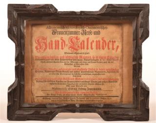 Appraisal: German Imprint Title Page Titled Hand Calendar and dated In