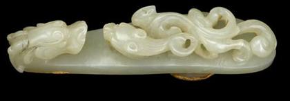 Appraisal: Chinese white jade garment hook Qing dynasty