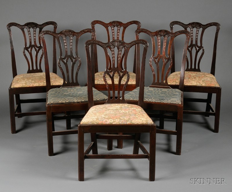 Appraisal: Six George III Carved Mahogany Side Chairs last quarter th