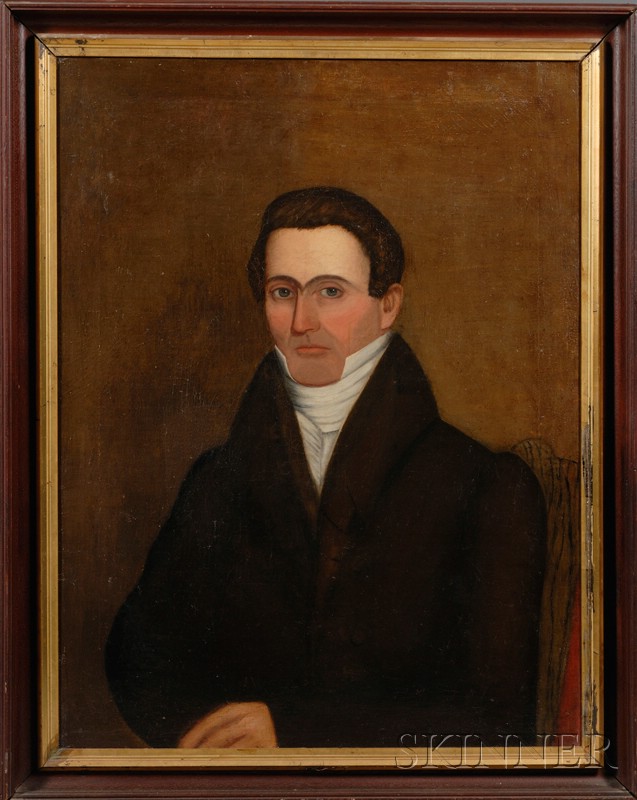 Appraisal: American School th Century Portrait of a Gentleman Seated on