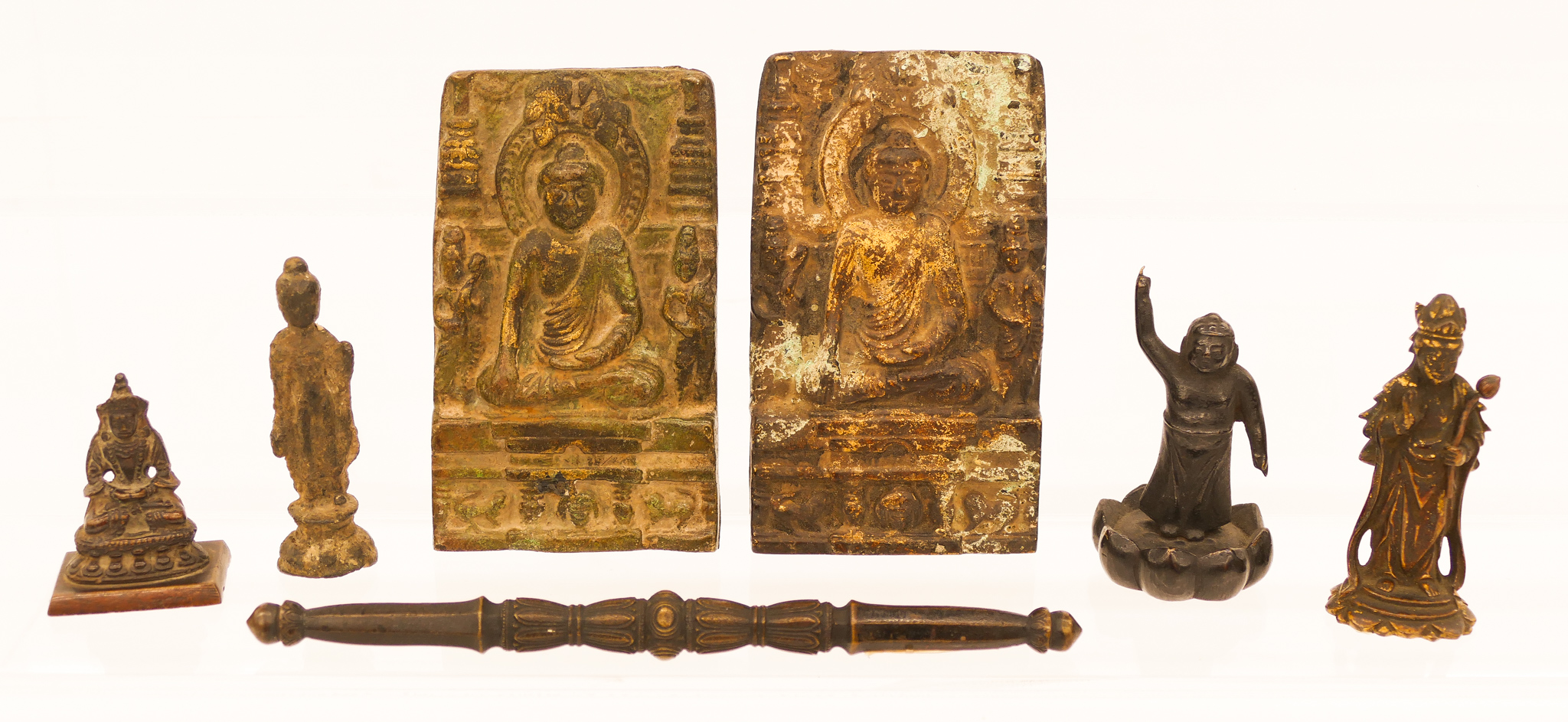 Appraisal: pc Old Japanese Tibetan Bronze Buddhist Items '' to ''